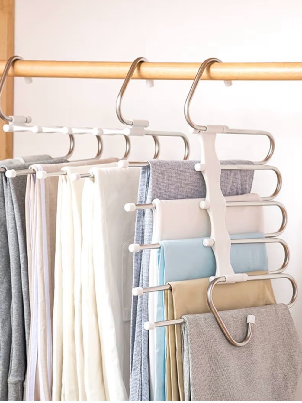 Space Saving 5-in-1 Multi Layer Pants Hanger Organizer